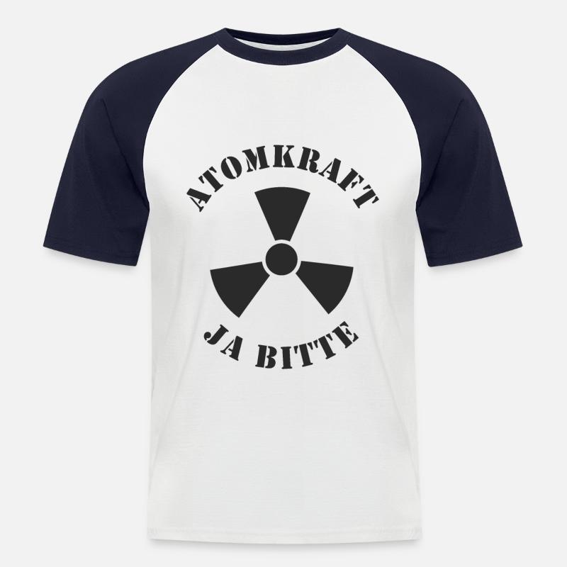 Atomkraft, Ja bitte - Männer Baseball-T-Shirt - Weiß/Navy