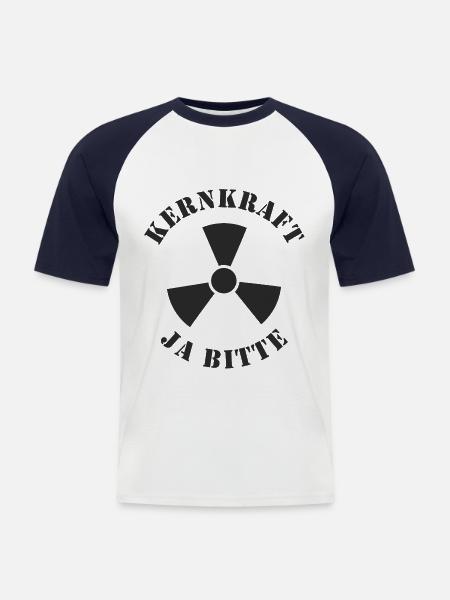 Kernkraft, Ja bitte - Männer Baseball-T-Shirt - Weiß/Navy