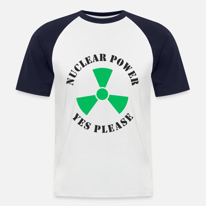 Atomkraft, Ja bitte, Kernenergie - Männer Baseball-T-Shirt - Weiß/Navy