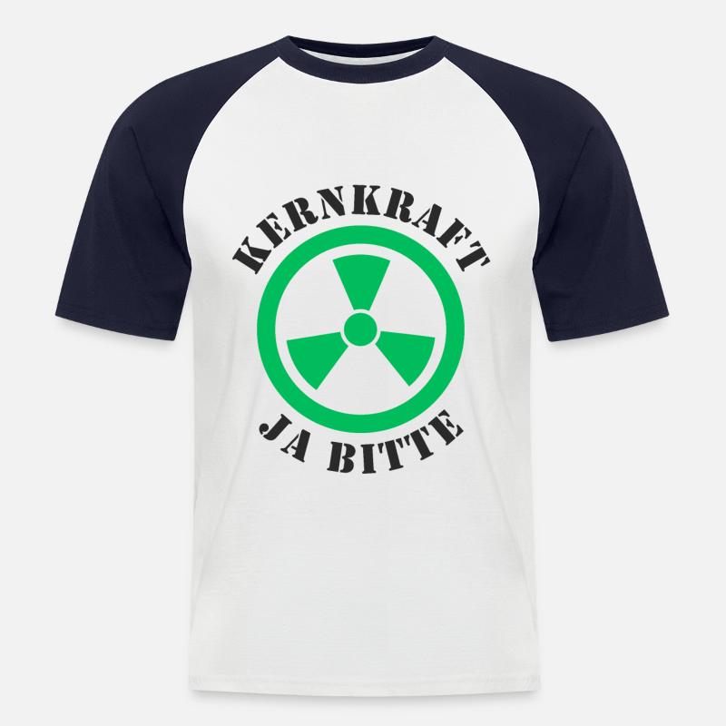 Atomkraft, Ja bitte - Männer Baseball-T-Shirt - Weiß/Navy