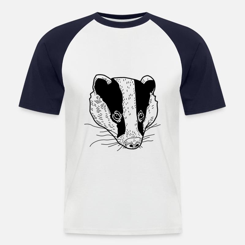 Dachs - Männer Baseball-T-Shirt - Weiß/Navy