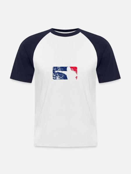 Darts League Destroyed 🎯 - Men's Baseball T-Shirt - white/navy