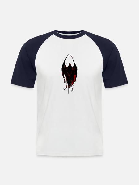 Satana diavolo Lucifero demone morte diavolo Demone morte - Maglia da baseball a manica corta da uomo - bianco/navy