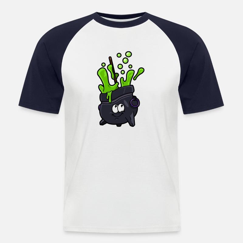 Magical Cauldron - Männer Baseball-T-Shirt - Weiß/Navy