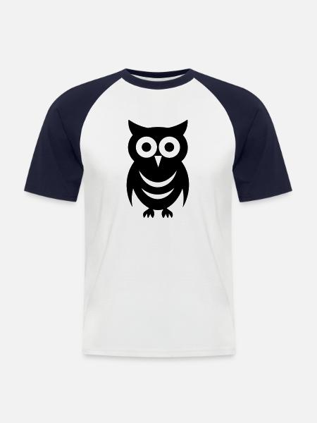 Little Owl - Men's Baseball T-Shirt - white/navy