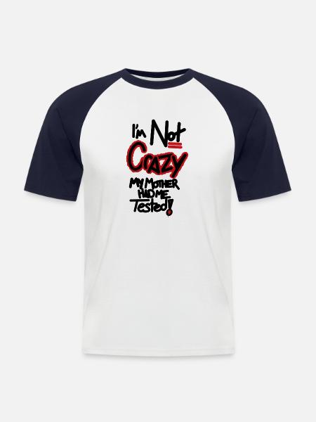 Not crazy - Men's Baseball T-Shirt - white/navy