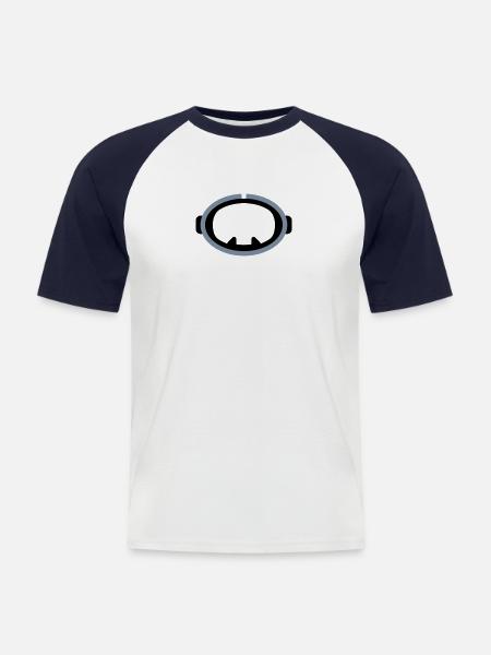 Retro Diving Logo - Men's Baseball T-Shirt - white/navy
