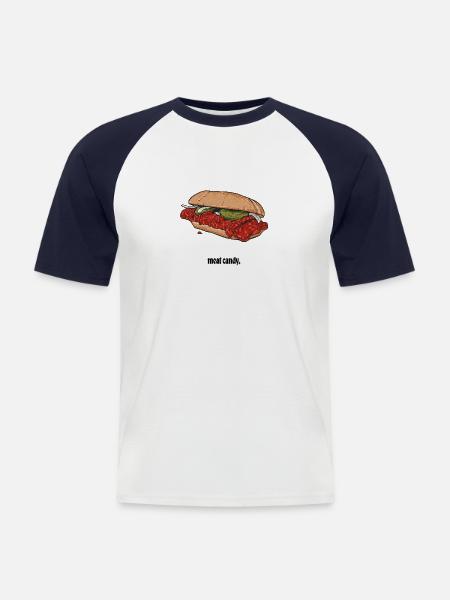 BBQ // Illustration - Men's Baseball T-Shirt - white/navy
