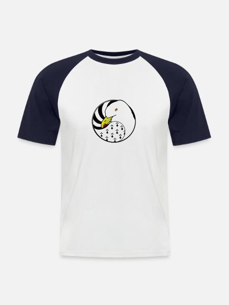 Breton seagull - Men's Baseball T-Shirt - white/navy