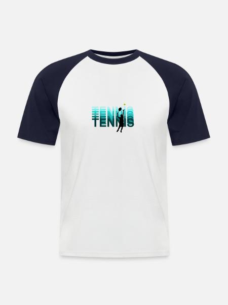 Match Point - Men's Baseball T-Shirt - white/navy