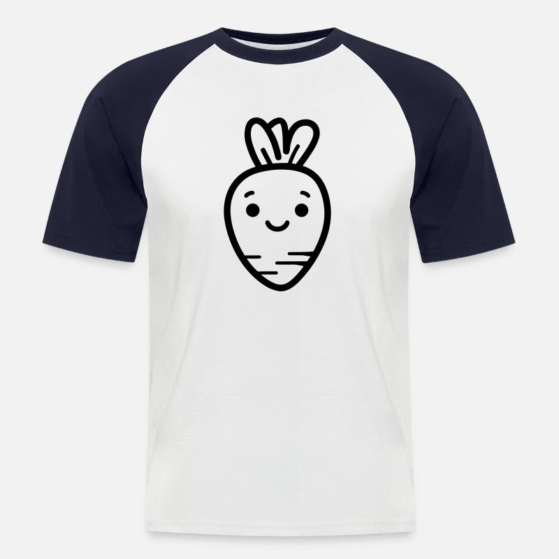 Karotte - Männer Baseball-T-Shirt - Weiß/Navy