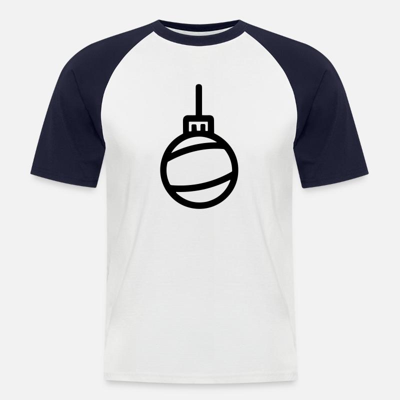Weihnachtskugel - Männer Baseball-T-Shirt - Weiß/Navy