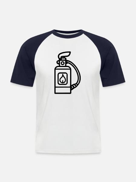fire extinguisher - Men's Baseball T-Shirt - white/navy