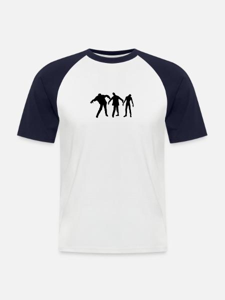 zombies - Männer Baseball-T-Shirt - Weiß/Navy