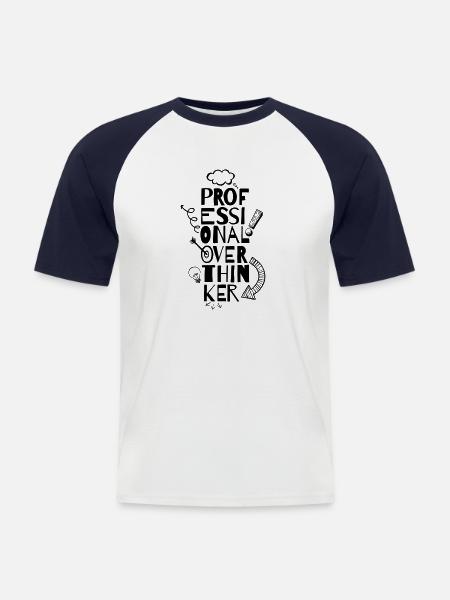Professional Overthinker - Männer Baseball-T-Shirt - Weiß/Navy