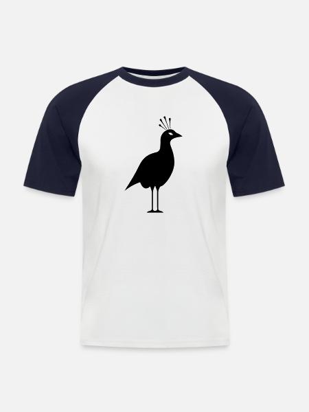 Little Peacock - Men's Baseball T-Shirt - white/navy