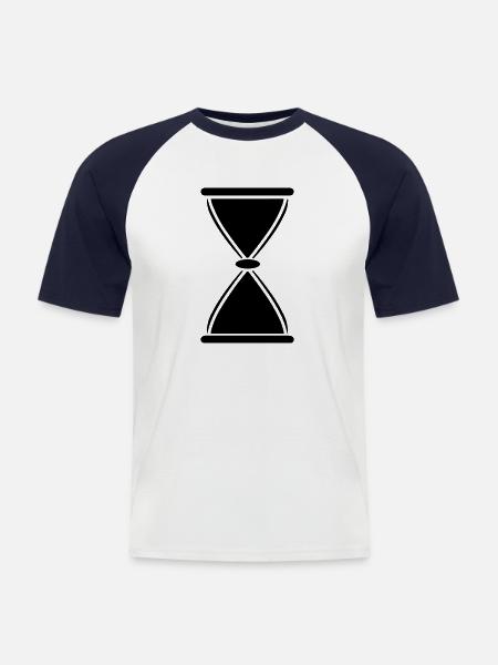 Stundenglas - Männer Baseball-T-Shirt - Weiß/Navy
