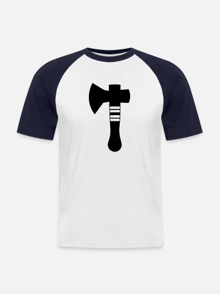 axe - Men's Baseball T-Shirt - white/navy