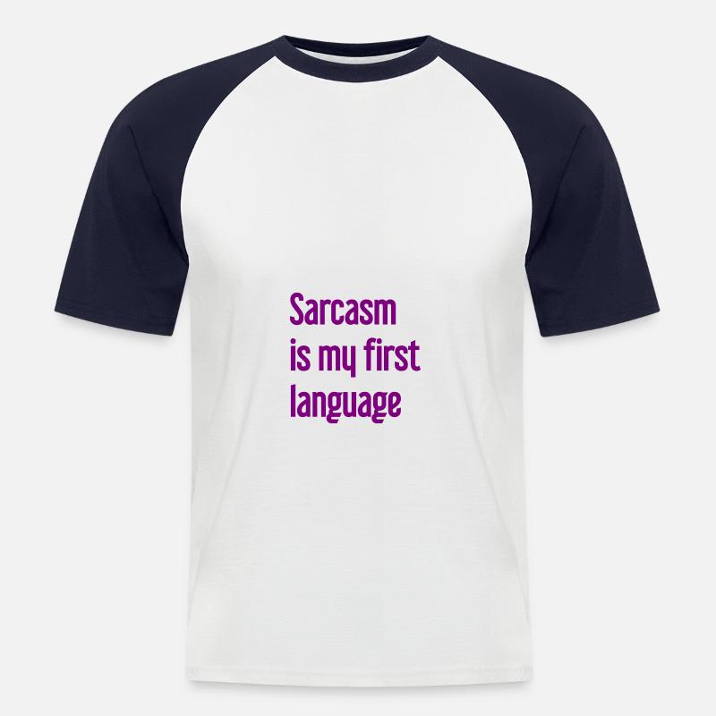 Sarkasmus-Profi - Männer Baseball-T-Shirt - Weiß/Navy