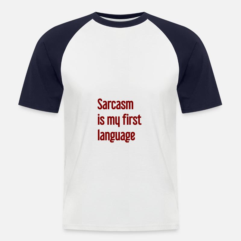 Sarkasmus-Profi - Männer Baseball-T-Shirt - Weiß/Navy
