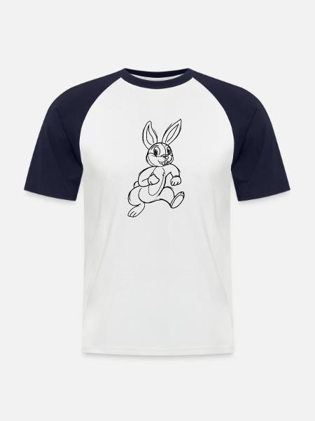 Cartoon Bunny - Men's Baseball T-Shirt - white/navy