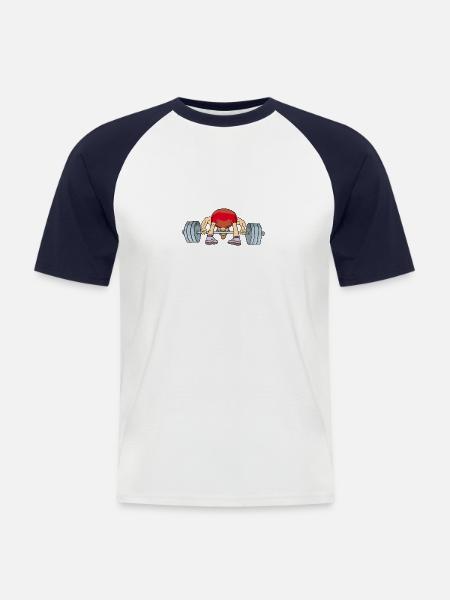 Gewicht Heben, Weight Lifting - Männer Baseball-T-Shirt - Weiß/Navy