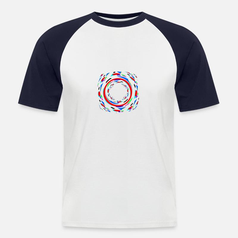 Bunte Spiralen - - Männer Baseball-T-Shirt - Weiß/Navy