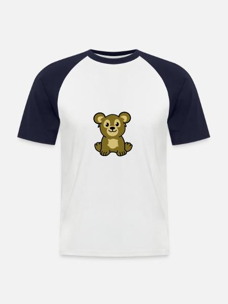 Cute bear - Men's Baseball T-Shirt - white/navy