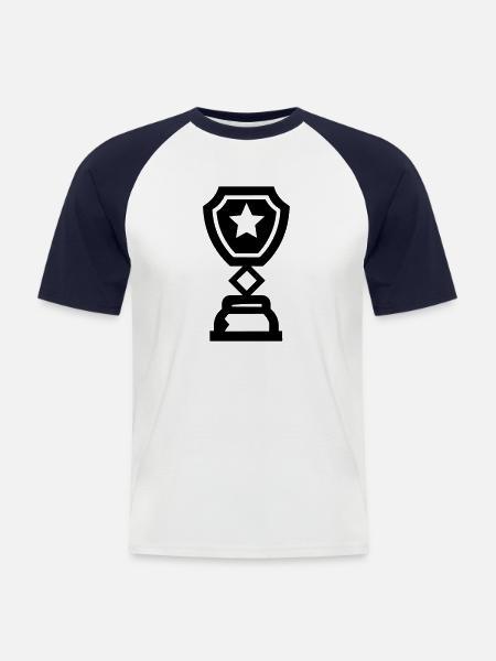 trophy - Men's Baseball T-Shirt - white/navy