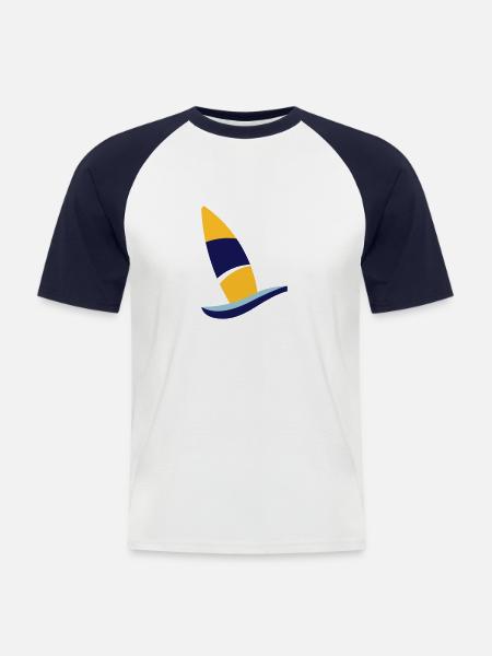 Windsurfing Logo - Men's Baseball T-Shirt - white/navy
