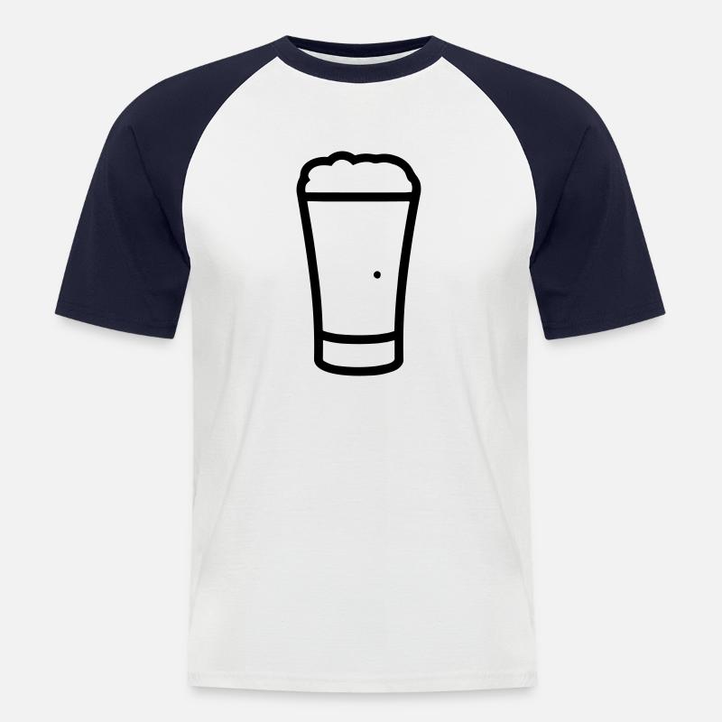 Bier - Männer Baseball-T-Shirt - Weiß/Navy