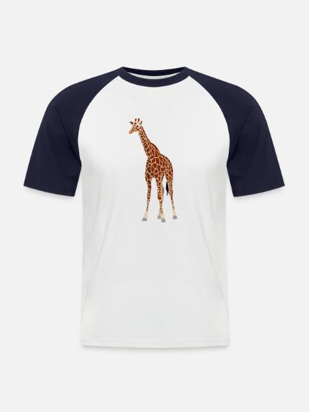Giraffe - Männer Baseball-T-Shirt - Weiß/Navy