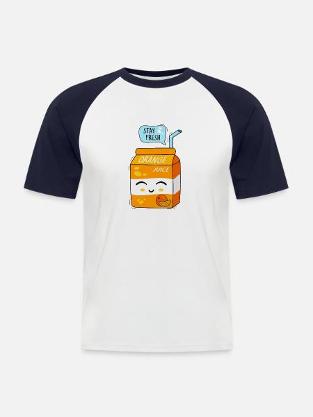 Saft und Glück - Männer Baseball-T-Shirt - Weiß/Navy