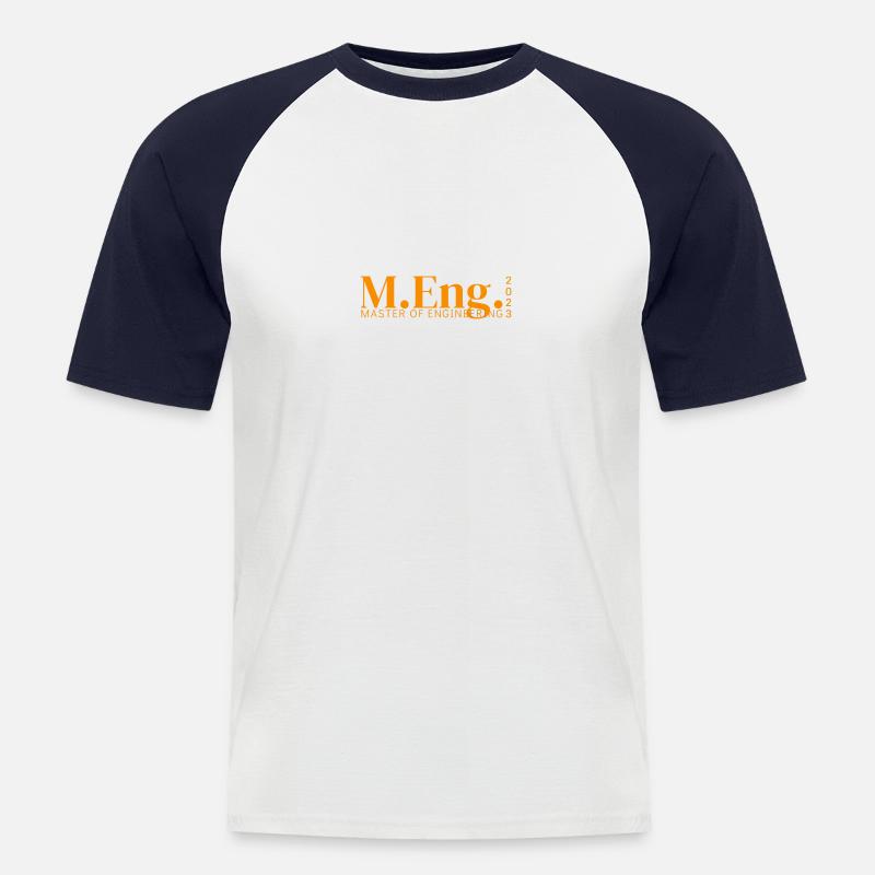 M.Eng. - MASTER OF ENGINEERING 2023 - Männer Baseball-T-Shirt - Weiß/Navy