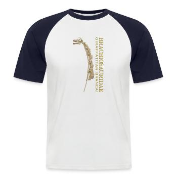 Giraffatitan Brancai Brachosauridae bone - Männer Baseball-T-Shirt - Weiß/Navy - Vorne - Nik (191cm)