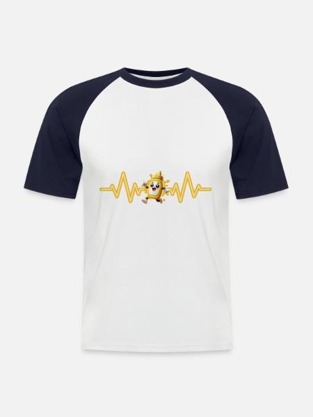 Senf - Männer Baseball-T-Shirt - Weiß/Navy