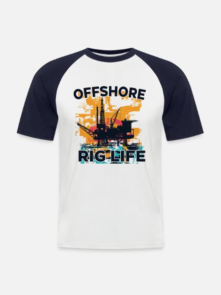 Offshore Rig Life - Men's Baseball T-Shirt - white/navy