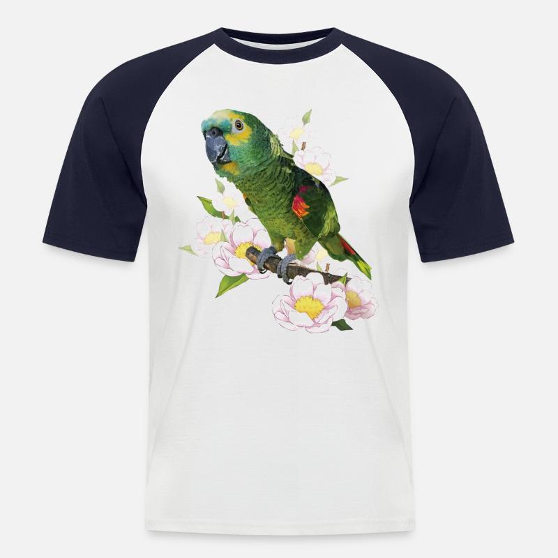 Die Blaustirnamazone - Männer Baseball-T-Shirt - Weiß/Navy