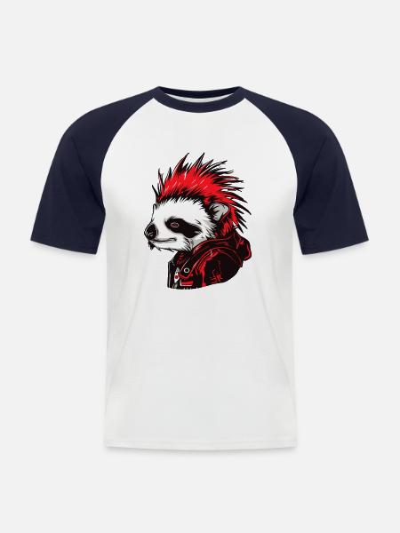 Cool Punk Rock Sloth - Men's Baseball T-Shirt - white/navy