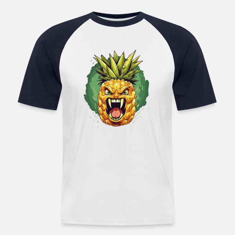Ananas Vampir - Männer Baseball-T-Shirt - Weiß/Navy