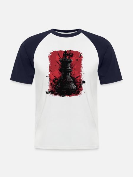 Chess piece king - Men's Baseball T-Shirt - white/navy