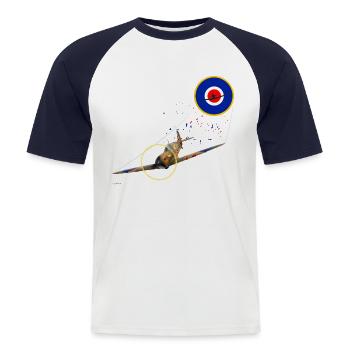 SPIT HEART / 1802 - Men's Baseball T-Shirt - white/navy - Front - Nik (191cm)