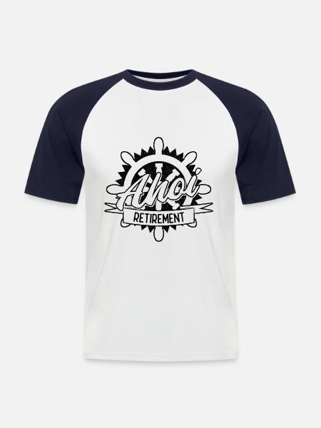 Ahoi - Männer Baseball-T-Shirt - Weiß/Navy