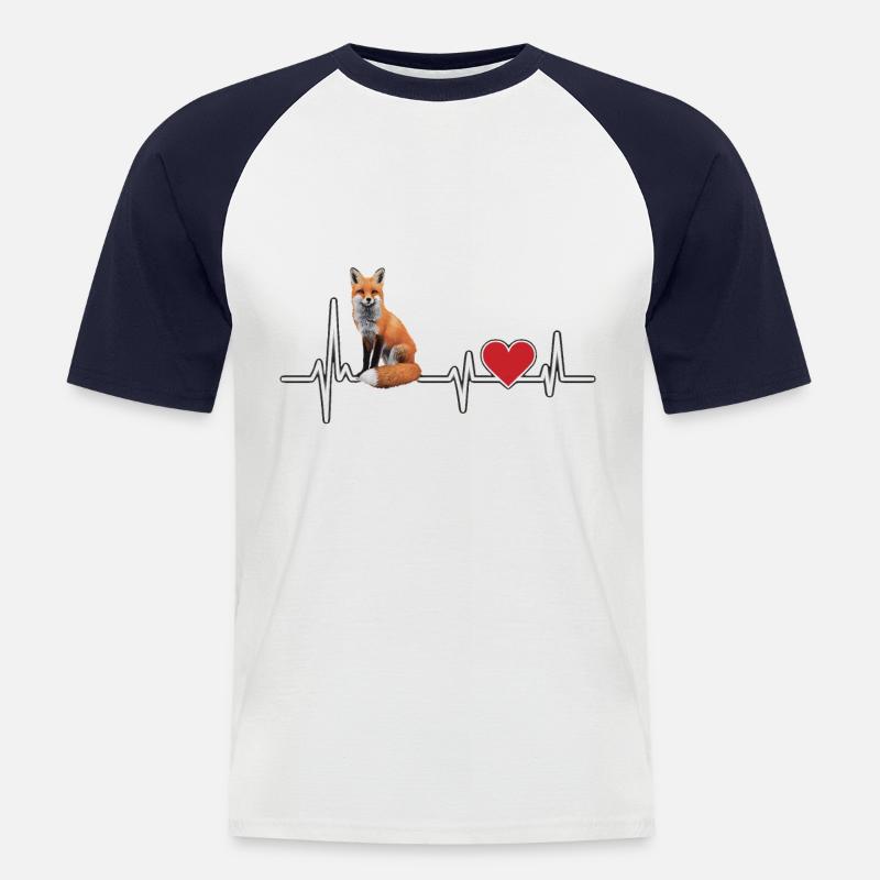 Fuchs - Männer Baseball-T-Shirt - Weiß/Navy