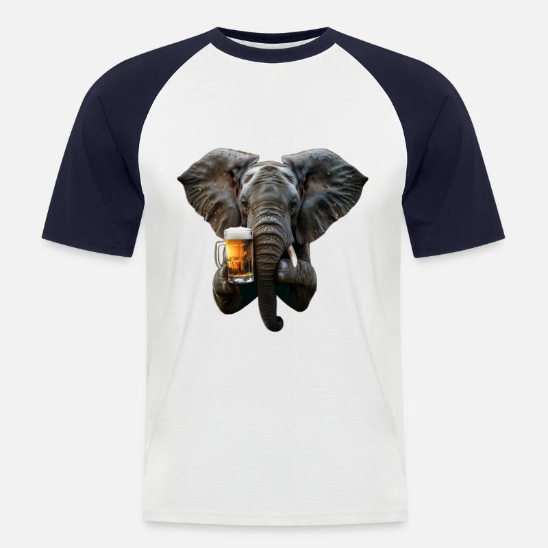 Elephant - Men's Baseball T-Shirt - white/navy