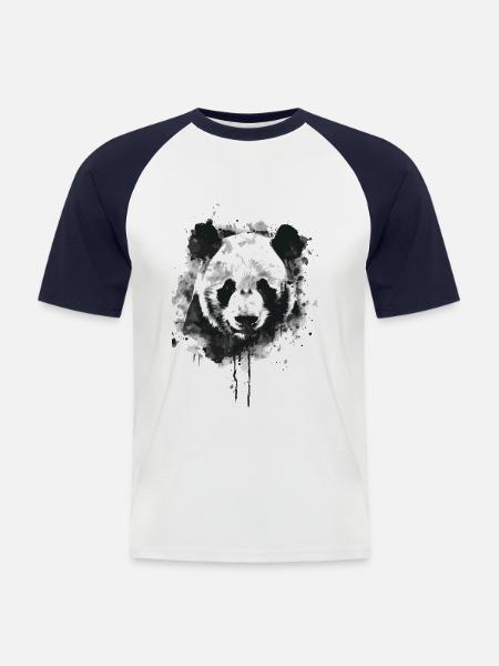 Panda - Men's Baseball T-Shirt - white/navy