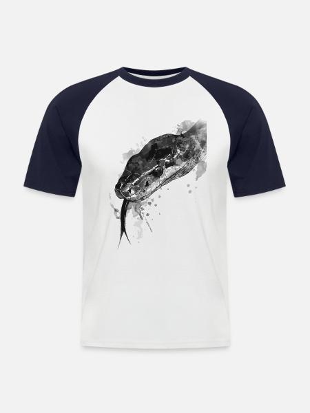 Snake - Men's Baseball T-Shirt - white/navy
