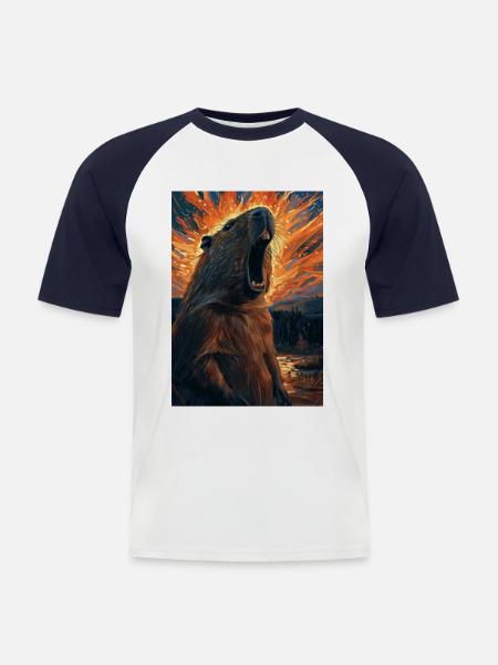 Capybara - Men's Baseball T-Shirt - white/navy