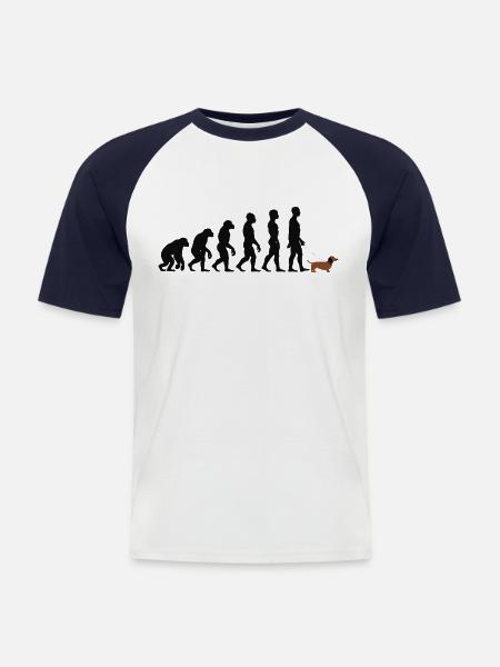 Dachshund - Men's Baseball T-Shirt - white/navy