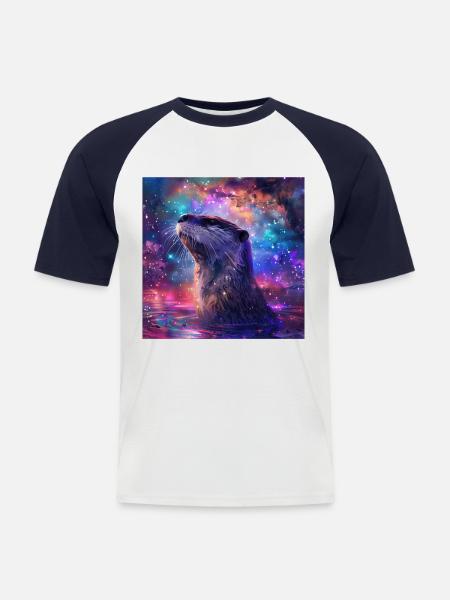 Otter - Men's Baseball T-Shirt - white/navy